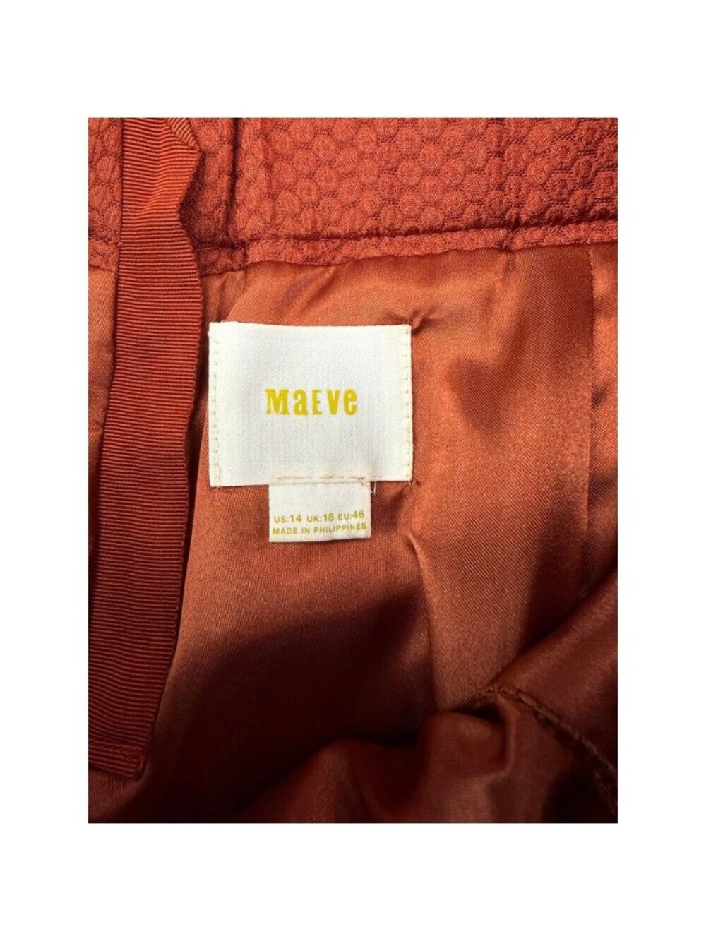 Anthropologie Maeve Maira Rust Orange Floral Skirt - Picture 3 of 5